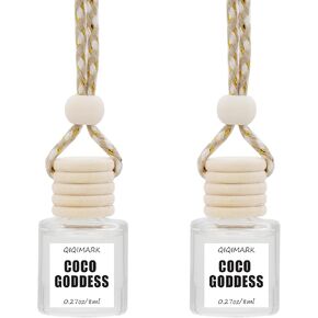 Car Air Freshener Diffuser 2 Pack Hanging Air Freshener Diffuser - Coco Goddess Plus Fragrance Oil for Car, 49+ Days Long Lasting Fragrance