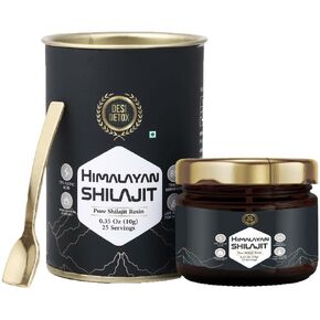 Shilajit Resin 0.35 Oz/10gm High Potency Grade for Men & Women | 25 Servings of 400mg for Health Benefits, Energy Boost, 85+ Trace Minerals, 70% Fulvic Acid with Lab Tested (0.35 Oz)