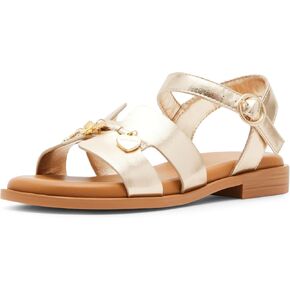 Steve Madden Girls Shoes Girls Haydlyn Flat Sandal, Gold, 5 Big Kid