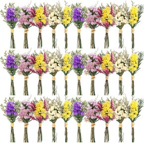 Nuanchu 30 Pcs Mini Dried Floral Flower Forget Me Not Bouquets Dried Embossing Flowers with Stem for Vase, Wedding, DIY Scrapbook Card Party Decor(Classic)