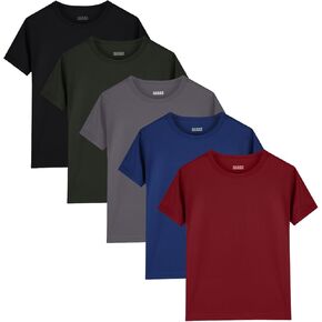 5 Pack Mens Active T-Shirts Crew Neck Athletic Short Sleeve Tops Moisture Wicking Running Tee Tops