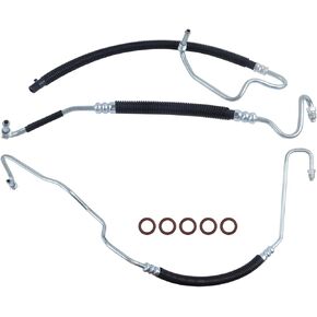 vks 365453 358980 3401941 Power Steering Pressure Line Hose Assembly Compatible for Sierra Silverado 2500 3500 2001-2006 6.6L V8 Turbo Diesel Return Hydroboost High Pressure Hose, 3PCS