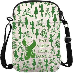 ZJXHPO Irish Dancer Crossbody Bag Eat Sleep Irish Dance Messenger Bag Irish Dance Lover Gift Irish Dance Team Carry On Bag