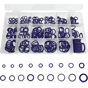 NTNEV 270 Pieces Seal Gasket Washer, Car Air Conditioning Compressor Seals O-Ring, 18-Grid Rubber Seals Gasket Assortment Set, Suitable for Automotive Air Conditioners, Machinery, Bearings (Green)