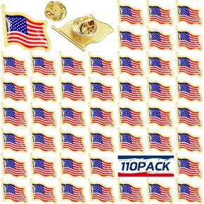 American Flag Lapel Pins Metal Patriotic US Stars and Stripes Badge Souvenir for For 4th of July Independence Day Memorial Veteran Day Patriotic Party Supplies