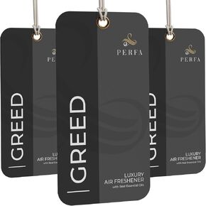 3PCS Creed Disposable Air Fresheners for Men | Long Lasting Car Air Freshener with Greed Fragrance | Lasts for 2 Weeks | Strong Car Perfume with Odour Eliminating Technology | Greed by Perfa