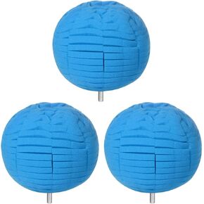 HARFINGTON 3pcs Ball Buffing Polishing Pads 3 Inch Heavy Cut Sponge Car Wheel Polishers Detail Polisher Tool with 1/4" Dia Shank for Automotive Car Metal Plastic Ceramic, Yellow