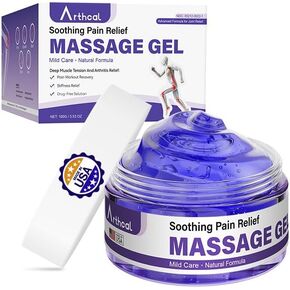 Soothing Pain Relief Massage Gel | Muscle & Joint Pain Gel for Back, Shoulder, Neck, Knee & Elbow | Natural Ingredient & Fast-Absorbing Formula Infused with Arnica, Turmeric & Emu Oil (3.53oz)