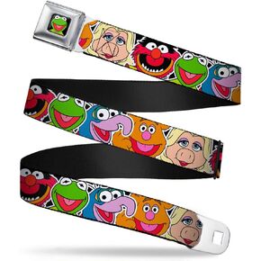 Buckle-Down Seatbelt Belt - Muppets Faces C/U Black - 1.0" Wide - 20-36 Inches in Length
