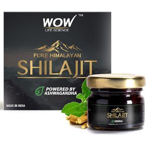 Pure Himalayan Shilajit/Shilajeet Resin Powered by Ashwagandha - 20g | Guaranteed 75%+ Fulvic Acid | Enhance Strength, Stamina & Immunity | Contains Lab Certificate