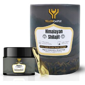 Himalayan Shilajit Resin | High Potency Pure Shilajit for Men & Women - 85+ Trace Minerals, 75%+ Fulvic Acid Energy Boost, Immune Support, 75 Serving Organic Resin with Lab Test Report, 400mg