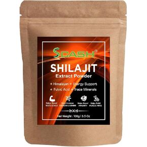 Scash Shilajit Supplement Powder, 100g, Shilajit Pure Himalayan Mineral with Fulvic Acid Powder, Pure Shilajit Powder, Fulvic Minerals Compound for Energy Supplement, 400 Servings