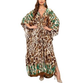 Women’s Kaftan Beach Cover Up Dress Plus Size Summer Swimsuit Loungewear Maxi Dress