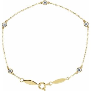 SONIA Jewels 1/3 CTTW LAB-DAIMENT BEZEL-SET Station Bracelet 7 "(.33 CTTW) (العرض = 2.7 مم)