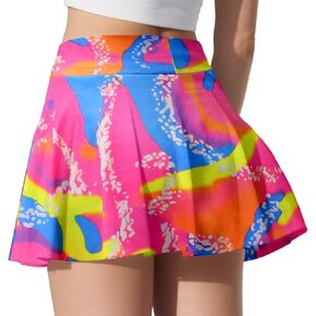 80s 90s Tennis Skirts with Pockets - High Waisted Retro Golf Skorts for Women | Athletic Workout, Running, Casual Wear