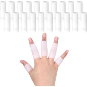 20 Pcs Finger Sleeves Protectors, Silicone Finger Gloves Gel Fingers Covers Cushions and Protects Fingers Protectors Guard Provide Relief for Cracking Calluses Blisters Protect
