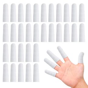 200PCS Cotton Finger Cots, Lightweight Breathable Cottons Fingers Sleeve Reusable Fingers Gloves White Cotton Finger Sleeves Thumb Protector