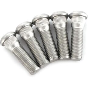 5PCS Wheel Studs, M12 x 1.5 Steel Tire Studs, 48mm Long Lug Hub Bolts, Replacement OEM# 90942-02049/90942-05009, Compatible with Avalon Camry Corolla Prius RAV4 Sienna Pickup Tacoma Lexus (Silver)