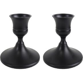 Vintage Black Taper Candle Holders Set of 4, Metal Candlestick Holders Elegant Handcrafted Décor for Weddings, Dining & Meditation,Table Centerpiece, Party, Christmas Decoration or Home Decor