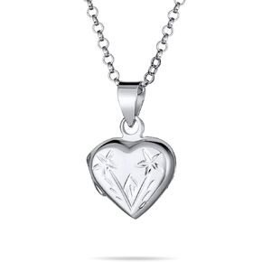 Personalized Vintage Style Simulated Red Garnet CZ Carved Floral Flower Initial Heart Shape Photo Locket For Women Teens Hold Pictures .925 Sterling Silver Lockets Necklace Pendant Customizable