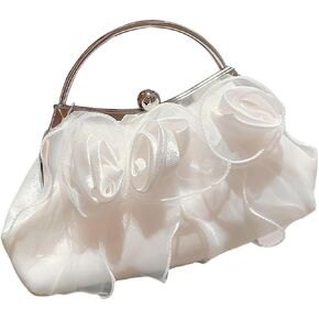 Verdusa Women's Bowknot Evening Bag Ruched Clutch Purse Party Handbag with Chain Strap
