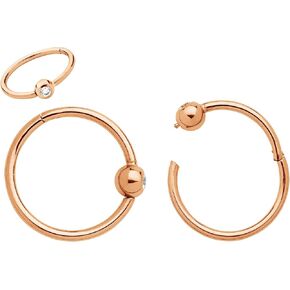 365 Sleepers Titanium Grade 18G GEM BCR Ball Closure Septum المجوهرات المفصلية حلقة خاتم جسم ثقب حلقات الشفاه الطوق