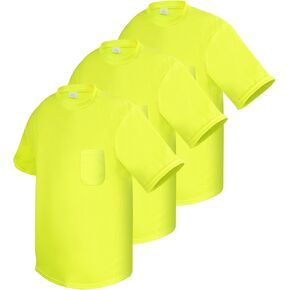 High Visibility Short Sleeve T Shirts Safety Fit Work Shirts Sun Protection Construction Shirts for Men
