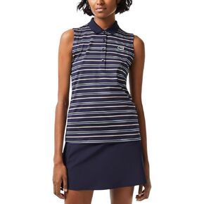 Lacoste Women's Sport Golf Sleeveless Stripe Print Sweater