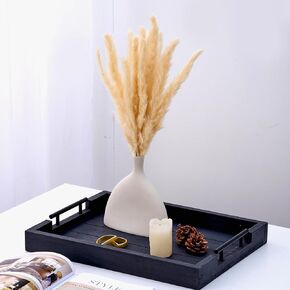 15 Pcs Pampas Grass by Boundless Lifestyle - 17’’ Fluffy Dried Pampas Grass Decor, Natural Dried Pampas Grass for Boho Decor (White & Black)
