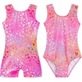 Domusgo Bundle of Neon Hearts Girls Gymnastics Leotards Size 2t 3t