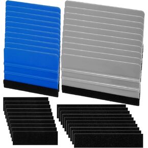 20 Pcs Felt Squeegee for Vinyl, Vinyl Wrap Squeegee Tool Kit with 20 Pcs Fabric Felt - 4" & 6" Decal-Squeegee Tool, Sticker Applicator for Auto Tint/Wallpaper Installation