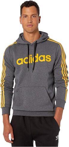 adidas mens Essentials 3-Stripes Pullover Hoodie Black/White2 Large in Kuwait