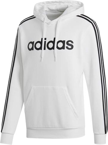 adidas mens Essentials 3-Stripes Pullover Hoodie Black/White2 Large in Kuwait