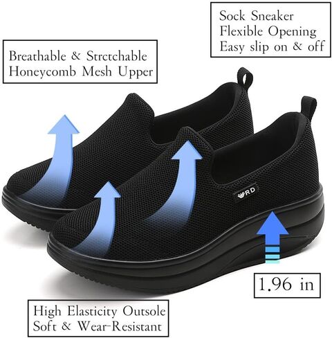 Walking Shoes for Women Slip On Nurse Slip Resistant Work Sock Sneakers Food Service Platform Comfortable Weight Light in Saudi Arabia