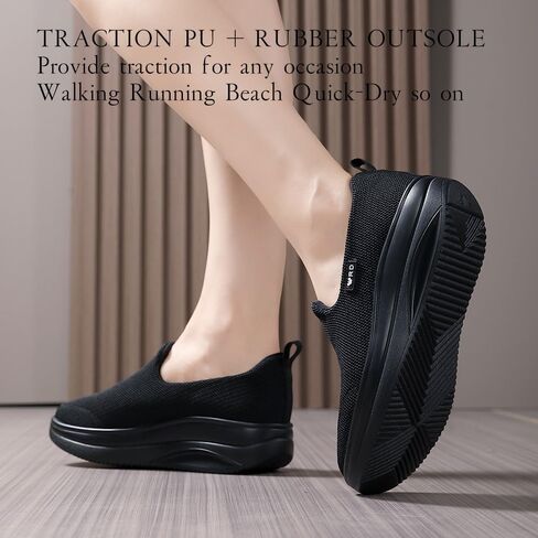 Walking Shoes for Women Slip On Nurse Slip Resistant Work Sock Sneakers Food Service Platform Comfortable Weight Light in Saudi Arabia