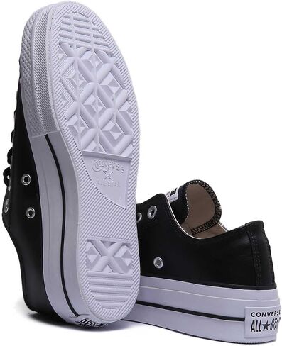Converse Women's Chuck All Star Lift Clean Ox Sneakers, Black/White, 8.5 Medium US in Saudi Arabia