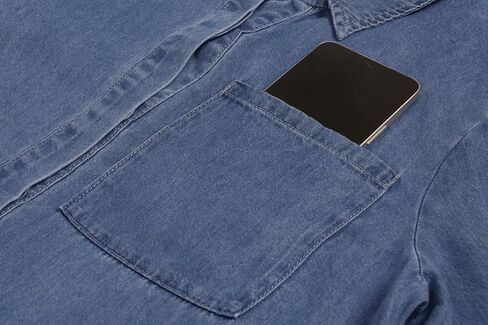 utcoco Denim Dress for Women 2025 Casual Loose Long Sleeve Classic Vintage Button Down Jean Shirt Dresses with Pockets in Saudi Arabia