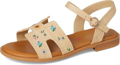 Steve Madden Girls Shoes Girls Haydlyn Flat Sandal, Floral Raffia, 2 Little Kid in Saudi Arabia