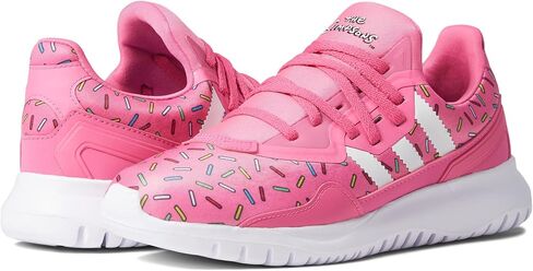 adidas Originals Flex Sneaker, Semi Solar Pink/White/Semi Solar Pink, 3 US Unisex Little Kid in Saudi Arabia