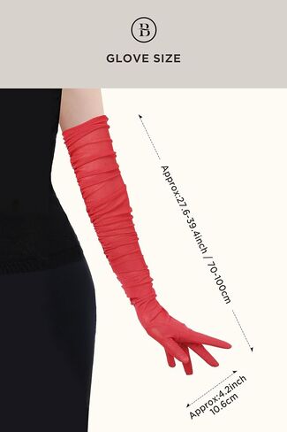 BABEYOND Long Gloves for Women - Mesh Tulle Stretchy Opera Party Costume Wedding Accessories in Saudi Arabia