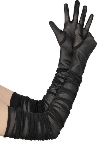 BABEYOND Long Gloves for Women - Mesh Tulle Stretchy Opera Party Costume Wedding Accessories in Saudi Arabia
