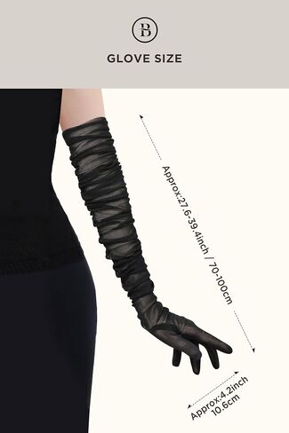 BABEYOND Long Gloves for Women - Mesh Tulle Stretchy Opera Party Costume Wedding Accessories in Saudi Arabia