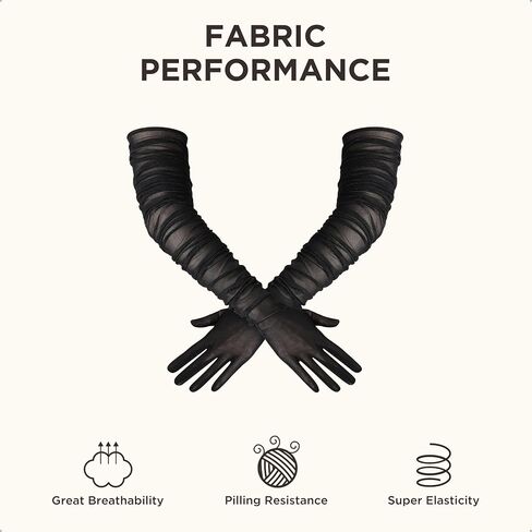 BABEYOND Long Gloves for Women - Mesh Tulle Stretchy Opera Party Costume Wedding Accessories in Saudi Arabia