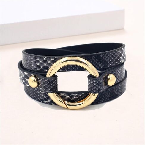 Dreuyet الجلود سوار كامو للرجال نساء بوهو التمويه أبيض سحر أسود سحر الكفة القلاع متعدد الطبقات قابلة للتكدي in Kuwait