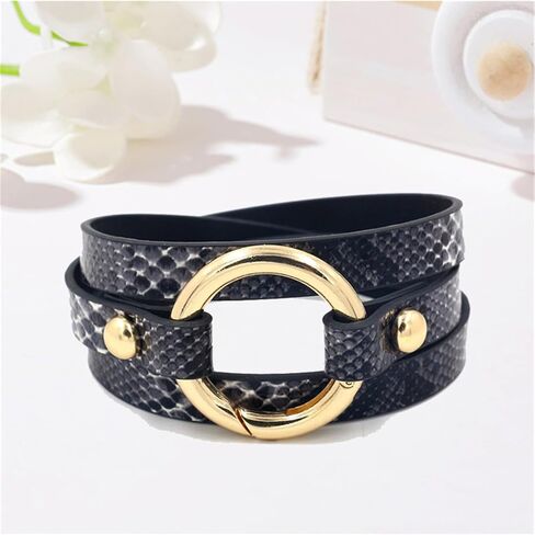 Dreuyet الجلود سوار كامو للرجال نساء بوهو التمويه أبيض سحر أسود سحر الكفة القلاع متعدد الطبقات قابلة للتكدي in Kuwait