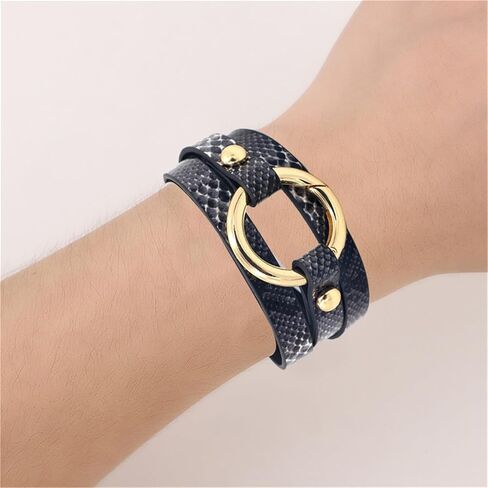 Dreuyet الجلود سوار كامو للرجال نساء بوهو التمويه أبيض سحر أسود سحر الكفة القلاع متعدد الطبقات قابلة للتكدي in Kuwait