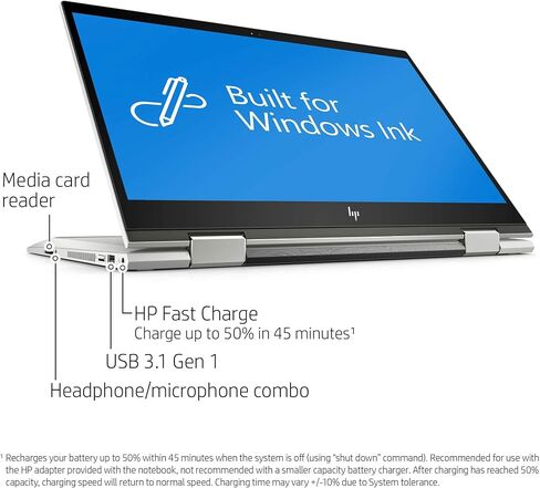 HP Envy X360 Convertible 15-Inch FHD Touchscreen Laptop with Fingerprint Reader, 8th Gen Intel Core i7-8565U, 8 GB SDRAM, 512 GB Solid-State Drive, Windows 10 Home (15-cn1020nr, Natural Silver) in Kuwait