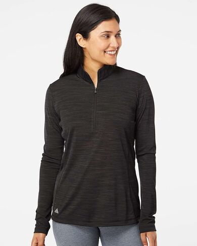 adidas Womens Lightweight Melange Quarter-Zip Pullover (A476) -Black Mela in Saudi Arabia