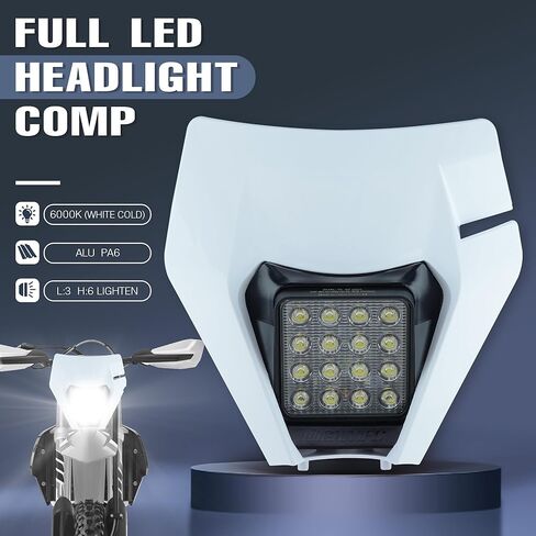 Universal Dirt Pit Bike LED Headlight - Motorcycle Dirtbike Headlight for EXC - Dirt Pit Bike Accessories White in Kuwait