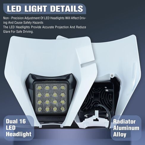 Universal Dirt Pit Bike LED Headlight - Motorcycle Dirtbike Headlight for EXC - Dirt Pit Bike Accessories White in Kuwait